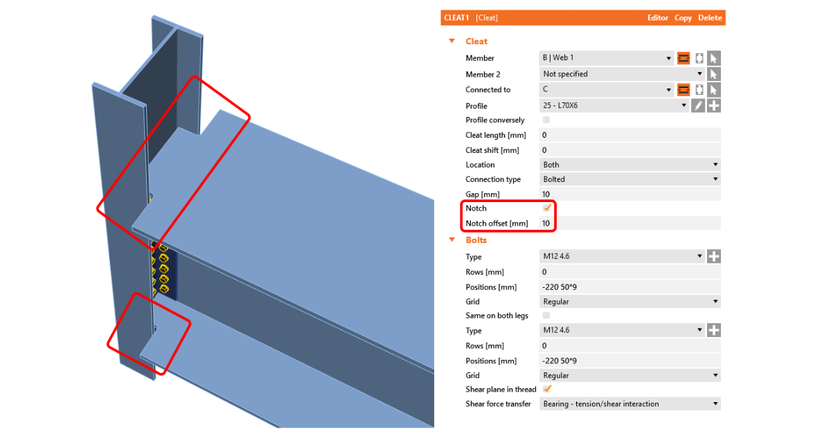 Notch on a member IDEA StatiCa